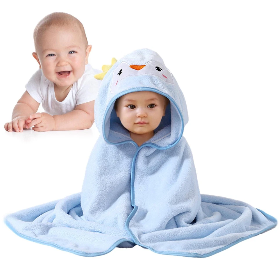 Hooded Baby Towels Absorbent Cartoon Bath Towels Soft Baby Stuff Towel Blanket - image 2 of 4