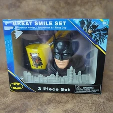 Batman DC Comics Travel Toothbrush, Holder & Rinse Cup Great Smile Set
