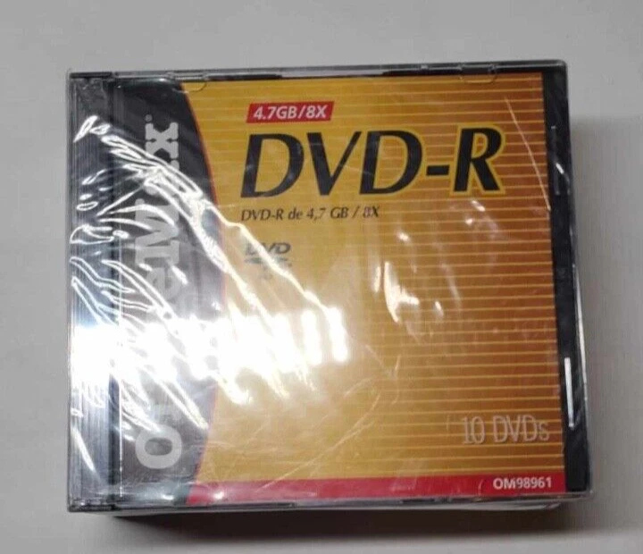 Office Max OM98961 10 Pack DVD-R 8X 4.7GB Recordable Blank Media DVDS NEW - Image 2 of 2