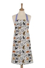 PVC/Oilcloth Apron Ulster Weavers Feline Friends 100% Cotton Grey