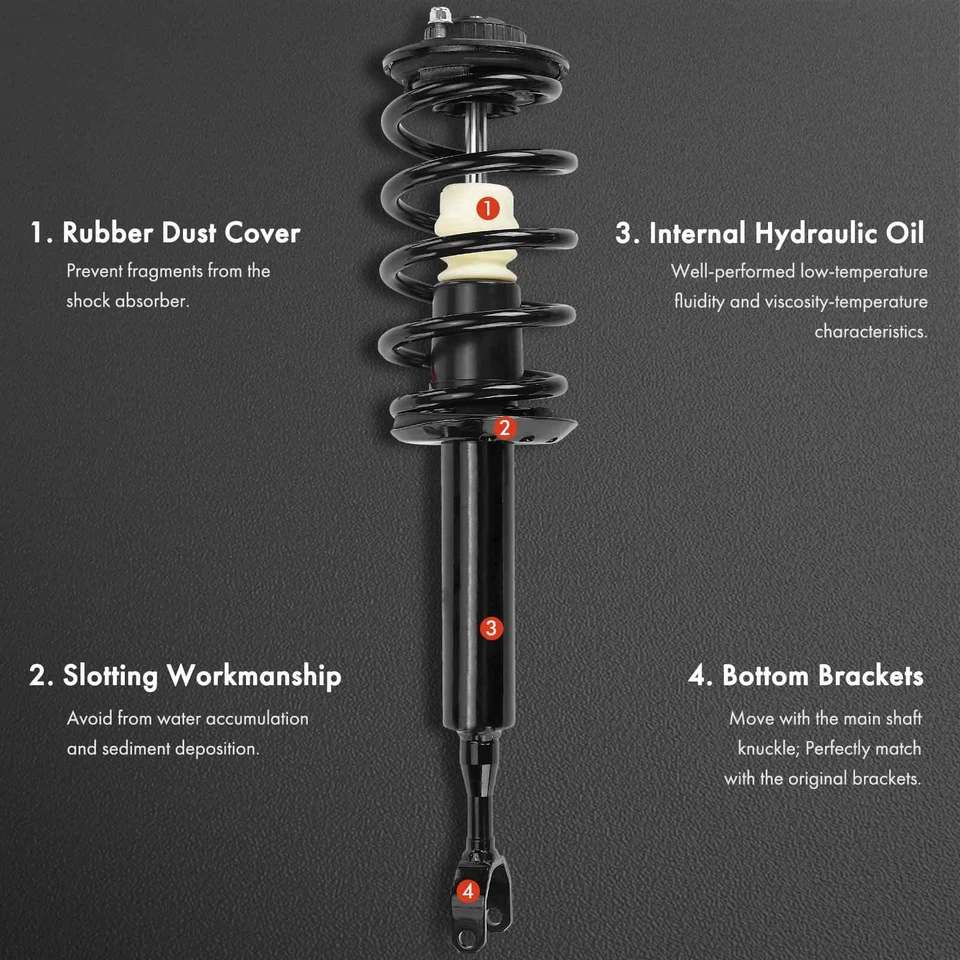 Conjunto completo de puntal y resorte helicoidal delantero L & R para Audi A4 Quattro 96-01 A4 Foto 3 de 4