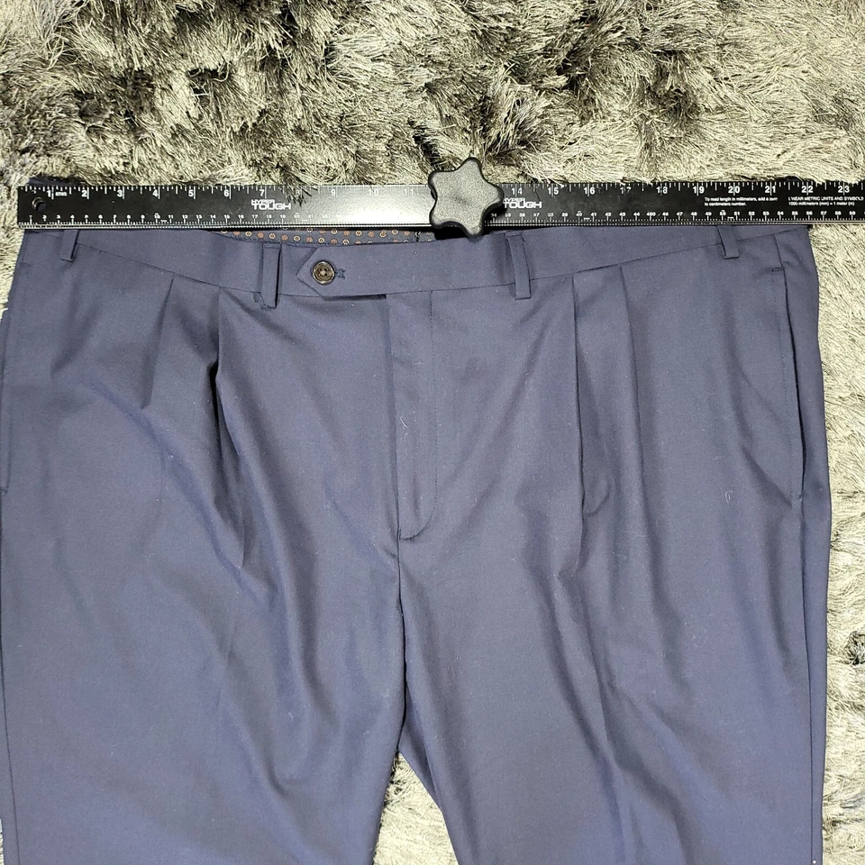 LRL Lauren Ralph Lauren Black Label Dress Pants Men's 44 X 25 Blue Pleated Logo - Image 4 of 4