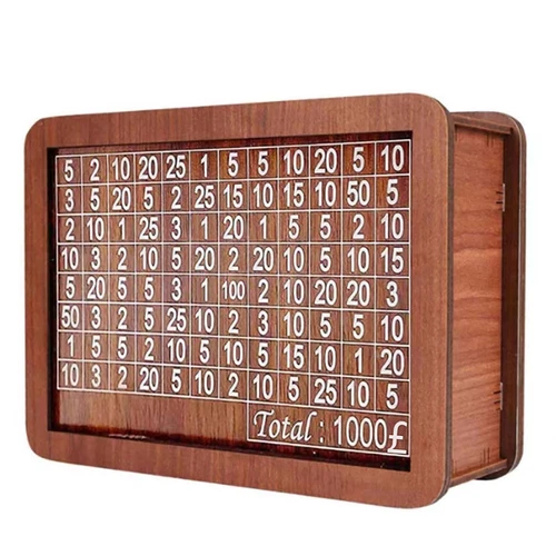 Wooden Piggy Bank Cash Box Money Bank With Counter Money Saving Challenge Box - Picture 8 of 24