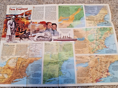 Great Lakes Map 1987 National Geographic Magazine Making of America ...