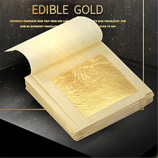Hojas de lámina de oro comestibles hoja de oro de 24 quilates 4,33 x 4,33 cm para decoración spa
