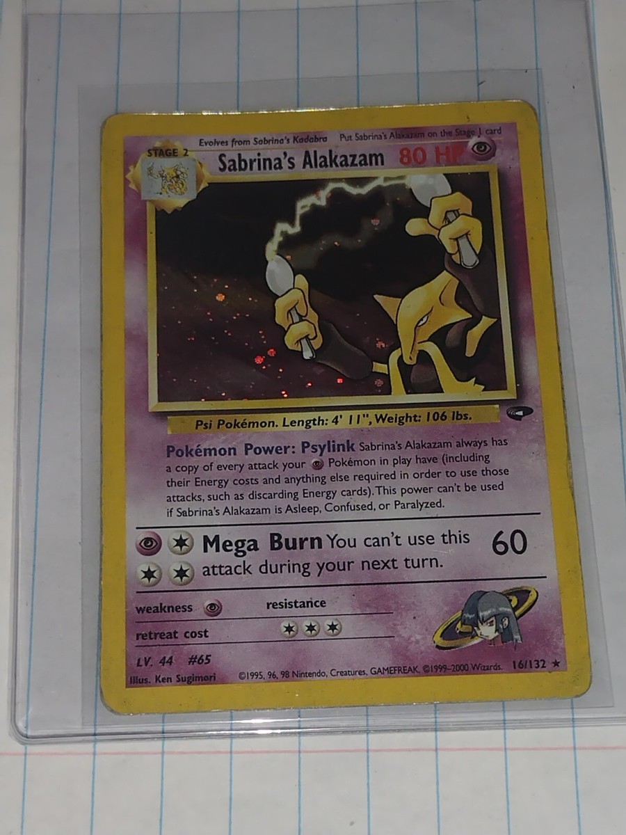 sabrina's alakazam pokemon card value 1995 holo card. 16/132 this card is the perfect way to showcase your collection. Pokemon Gym Challenge Sabrina's Alakazam