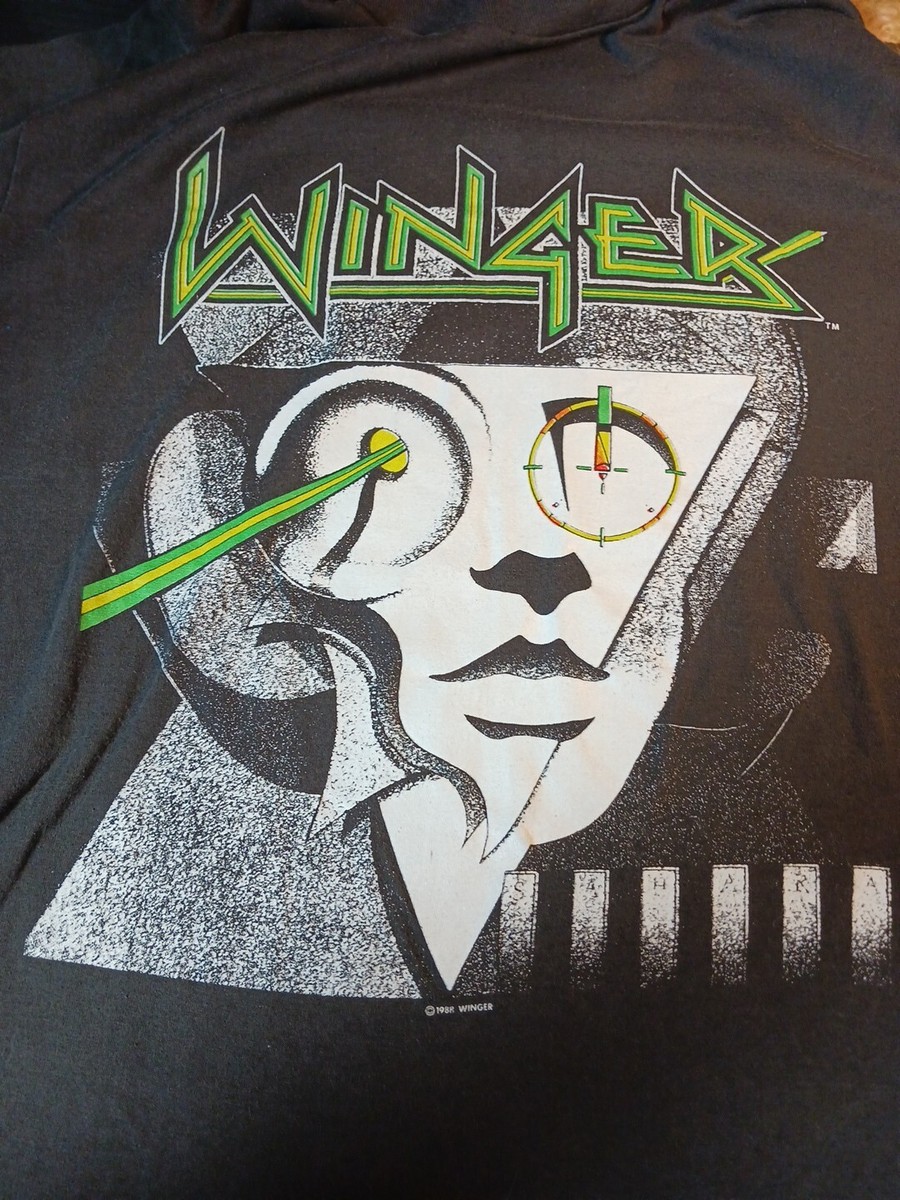 Vintage 1988 Winger Too Tuff To Tame Tour 1989 T Shirt Black LG