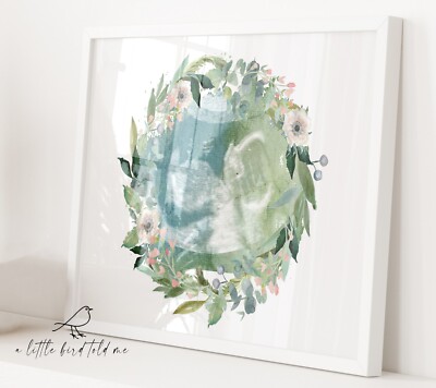 Personalised baby scan watercolour print ultrasound baby shower