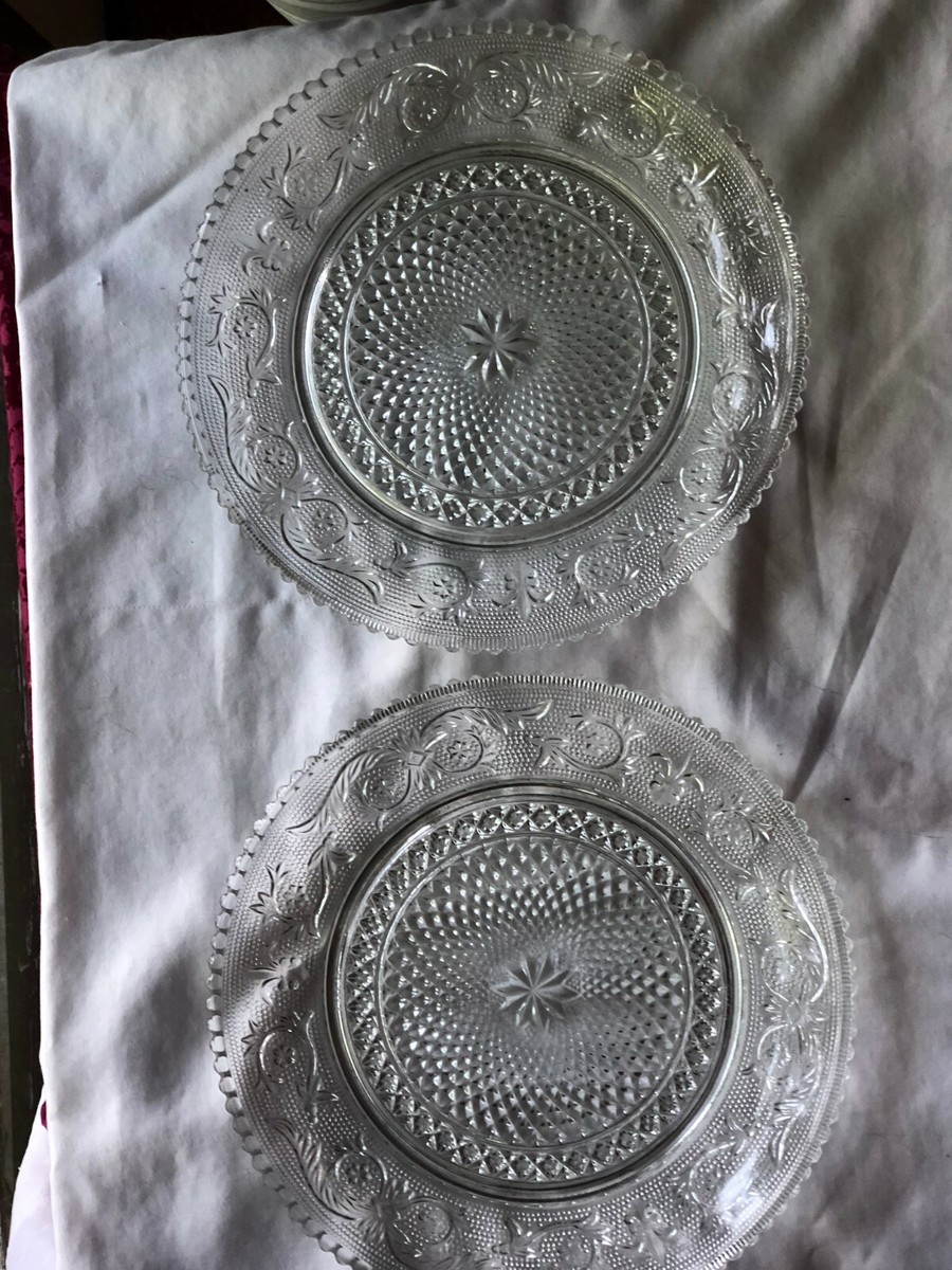 【未使用】deviseworks IGT cristal glass plate 2 Crystal Pattern Glass Plates 9.5 inches Sandwich | eBay