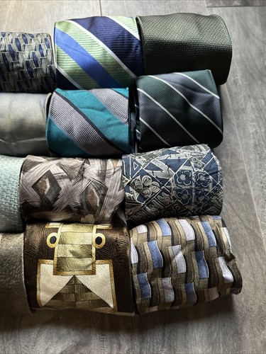 Lot 24 Pcs Mens Neckties Green Color Mix Quilter Craft Neck Tie Lots - Picture 6 of 9