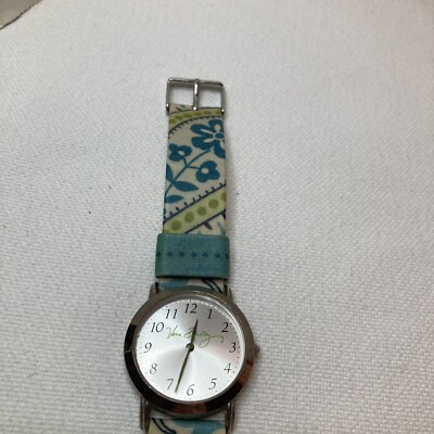 Vintage Vera Bradley Working Blue Green Floral Ladies Watch  display picture 1