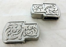 Pair Jeremiah Watt  Ear Slides Western Horse Tack Headstall Hardware 3/4 x 5/8