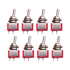 8pcs SPST Mini Toggle Switch Miniature ON/Off Switch 2 Terminal 2 Position