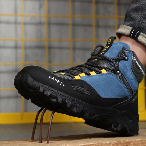 Herren Sicherheits Arbeitsschuhe Unverwüstlich Stahlkappe Stiefel Pannensicher Schuhe - Bild 6 von 14