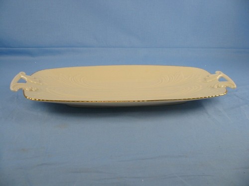 Lenox Celery Dish Spring Garden Collection 24Kt Gold Trim Handled 13 1/2"+ - Picture 2 of 11