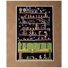 Arcade Montage 12" X 18" Donkey Kong Pac Man Pitfall Collage Game Room Man Cave