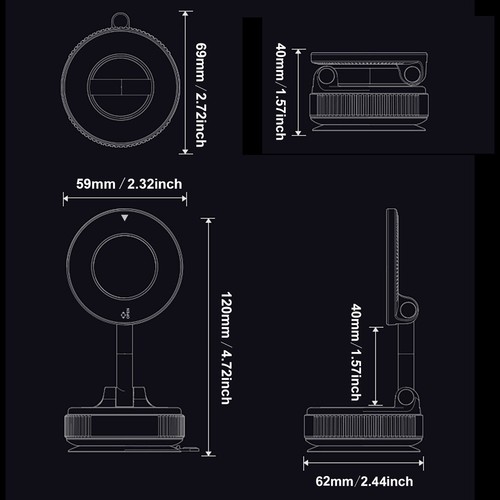 Vacuum Magnetic Phone Holder Stand For iPhone 16 15 14 13 12 For Your Car/Desk - Picture 18 of 20