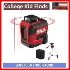 Rechargeable 65ft. Self-Leveling Red Laser Level with Adjustable Tripod Included