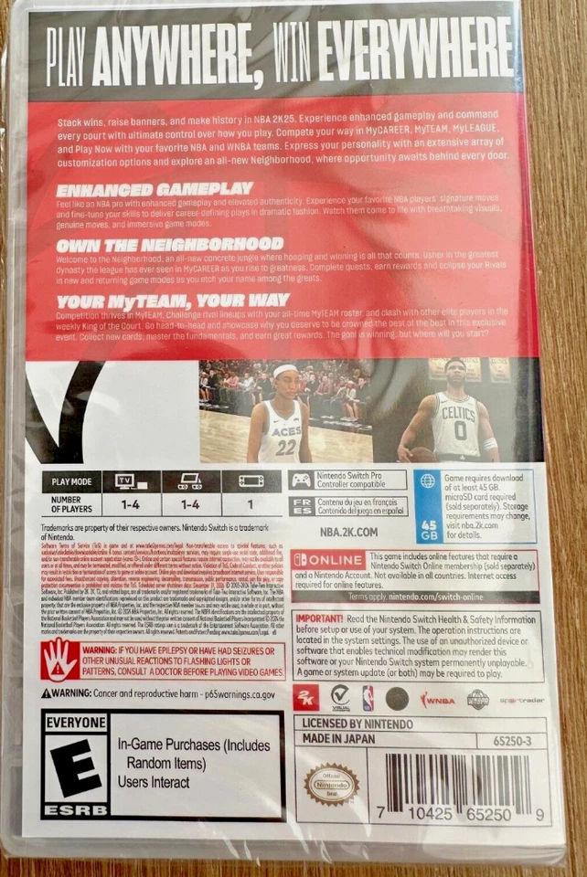 NBA 2K25 2025 Switch Nintendo US Version Brand New Sealed Fast Ship - Image 2 of 2