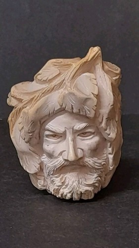 Antique Meerschaum Carved Man Face Shaped Pipe - Foto 3 di 9