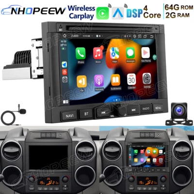 NHOPEEW Coche GPS Carplay Andriod 13 para Citroen Berlingo Partner Peugeot 3008 5008