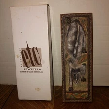 NOS 2002 Signed Marsha McCarthy Curiosity Kitty Cat Plaque-Cast Art-9" NWB