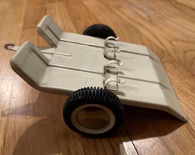 Buddy L, 1960 s Car Trailer, 6.25'', Pressed Steel Motorcycle Carrier Toy Collect