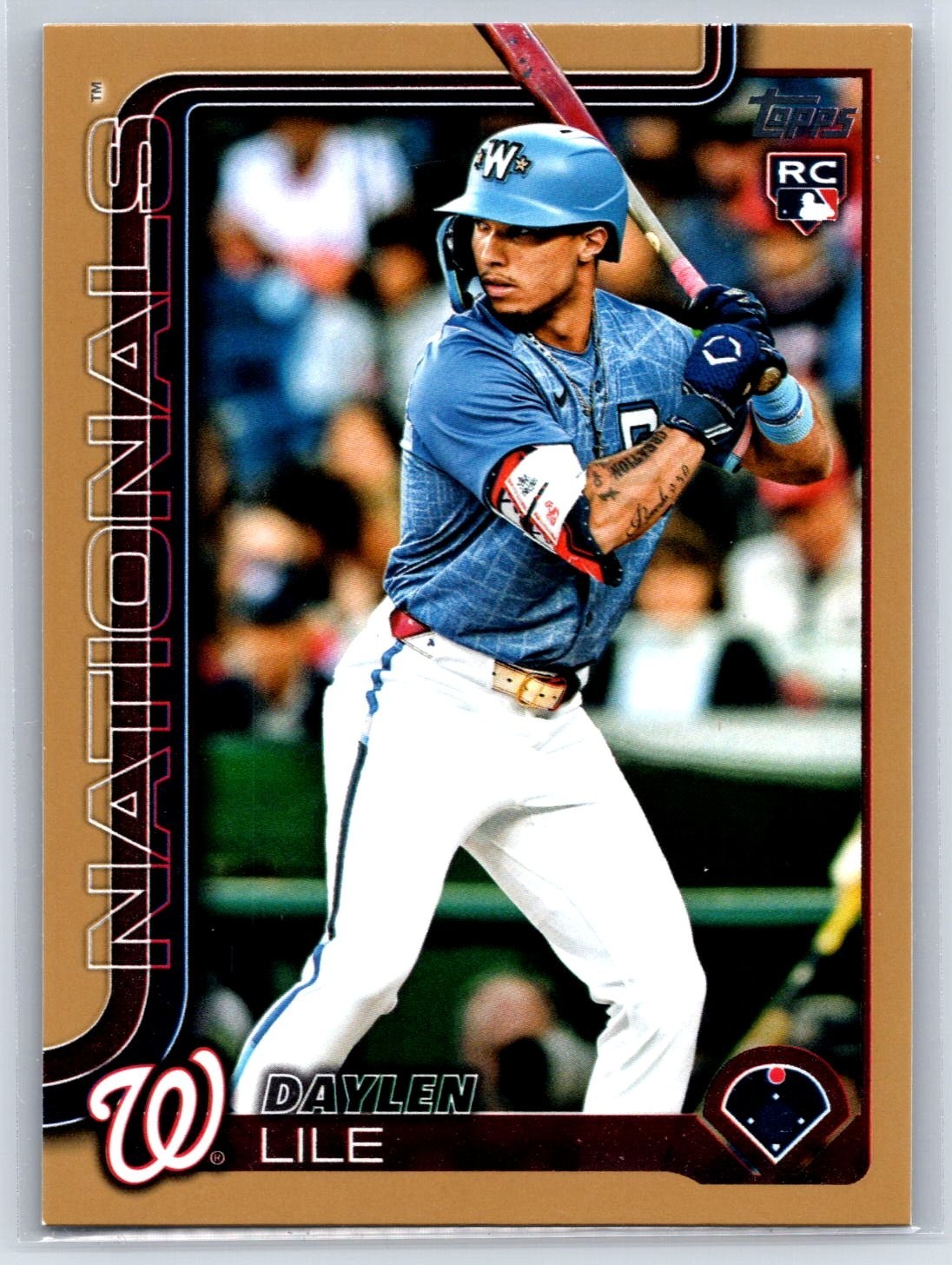 2025 Topps Update Series Daylen Lile RC US172 Gold #d/2025 Washington Nationals