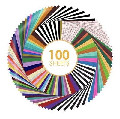 HTVRONT Permanent Vinyl for Cutting Machine-100 Pack 12 x12 Adhesive Vinyl Sh...