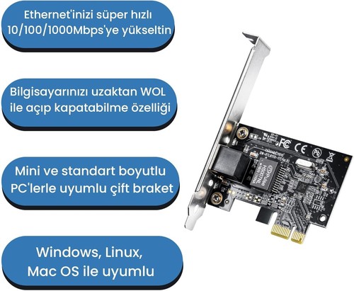 Cudy Gigabit PCIe Network Card, 10/100/1000Mbps Network Adapter, NIC, Free Drive - 第 6/6 張圖片