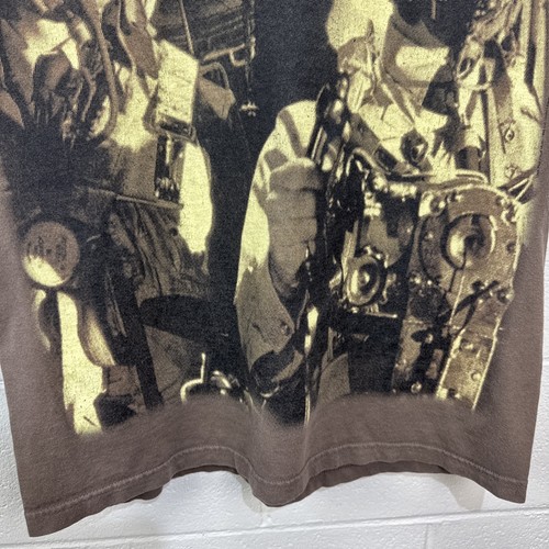 Vintage Pink Floyd All Over Print T Shirt Brown Embroidered Fighter Pilots XL - Picture 10 of 18