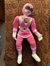 1994 Mighty Morphin Power Rangers Plush Stuffed Toy Figure Pink Vintage