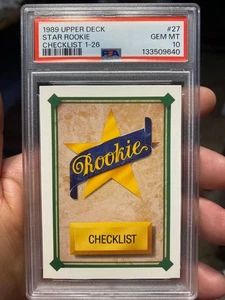 1989 Upper Deck Ken Griffey Jr Rookie Card Psa 10 ~CENTERED PSA 10 LIGHT HOUSE LABEL KEN GRIFFEY JR STAR CHECKLIST UPPER DECK 1989