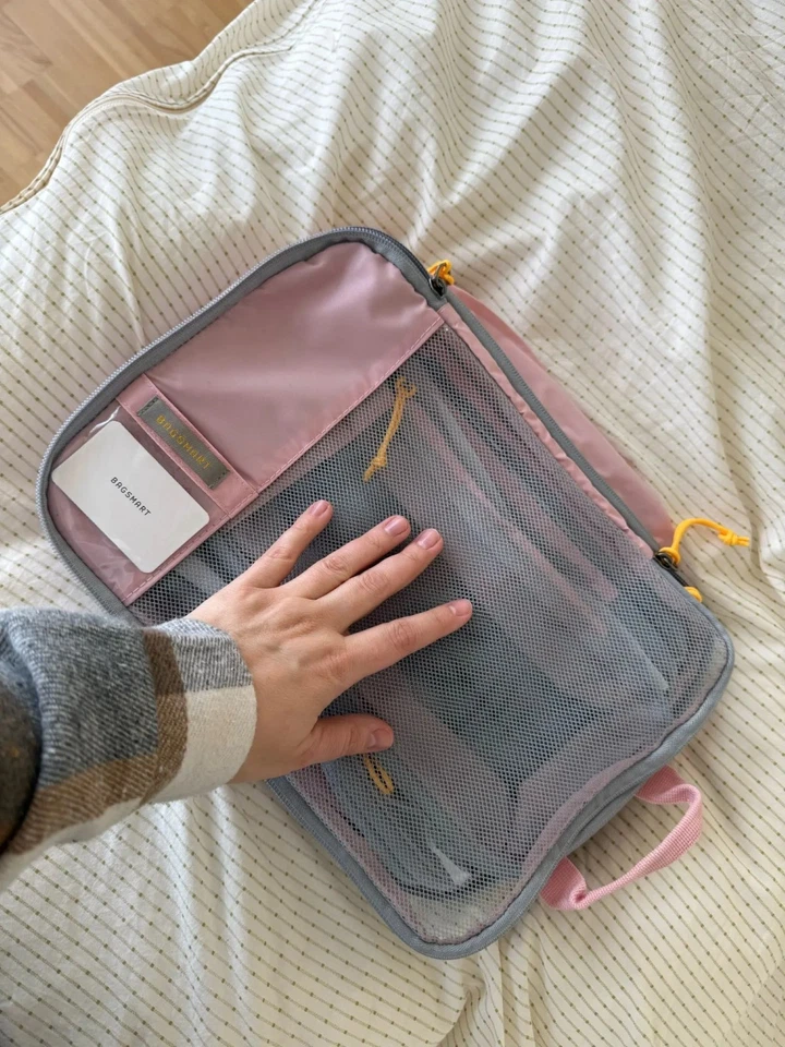 Conjunto de sacos de armazenamento leves organizadores de bagagem de viagem cubos de embalagem de compressão - Imagem 3 de 4