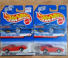 Vtg NOS Lot of 2 Hot Wheels 1- 2/36 Red Ferraris 365 GTB/4 and 550 Maranello B53