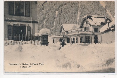 CHAMONIX: house J. Payot wines March 10, 1907 - very good condition