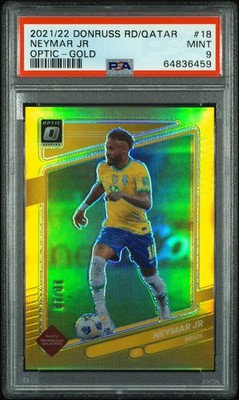 2021-22 Panini World Cup Optic gold 10/10  Neymar Jr  #18 PSA 9