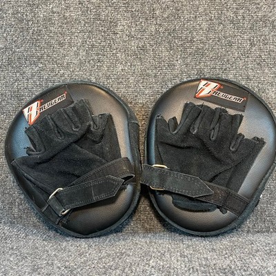 Rev Gear Boxing Martial Arts MMA Focus Punch Mitts Black Hand Strike Pads Set 2