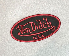 VINTAGE STYLE VON DUTCH U.S.A. EMBROIDERED IRON-ON PATCH...RARE CONFIG....