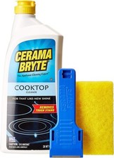 Cerama Bryte Ceramic Cooktop Cleaner 28 oz , Scraper and 5 Cleaning Pads...