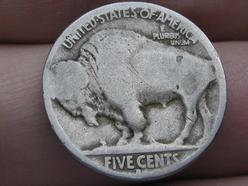 1913 D Buffalo Nickel 5 Cent Piece- Good Reverse Details- Variety 2, T2, Type 2