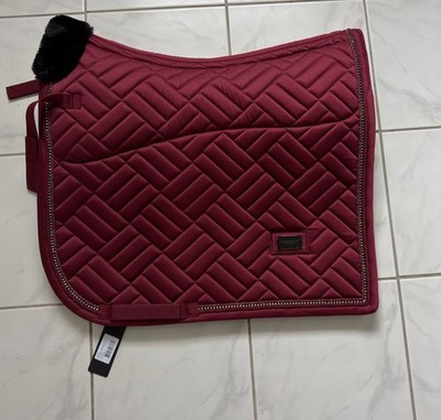 Equestrian Stockholm Bordeaux Full Dressurschabracke Vegan Fur Crystal