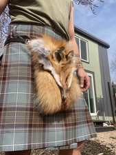 Masked Sporran Red Fox scottish celtic bag Scottish Kilt fur Sporran With Tail