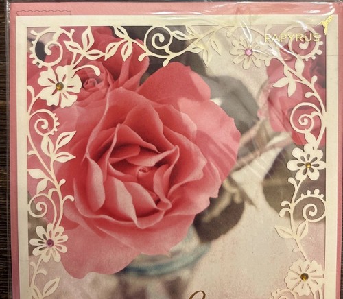 Papyrus Valentines Day Greeting Card Embellished Love Sweetheart Laser Cut - Picture 2 of 5