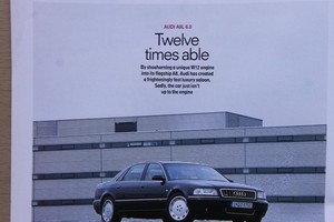 Original CAR 2001 extracted mag article: AUDI A8L 6.0 W12 engine - A8