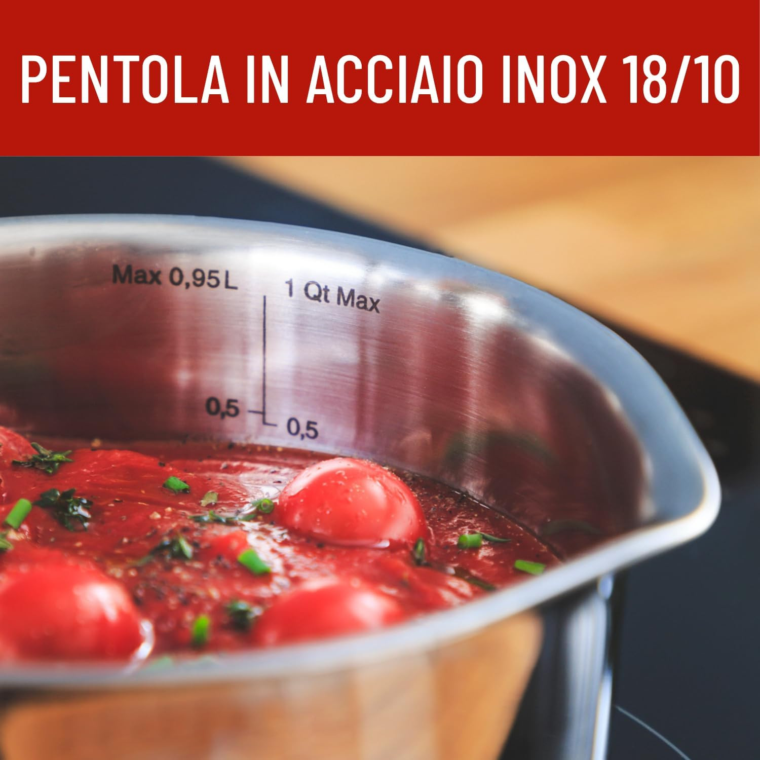 Batteria Pentole Professionale Acciaio 18/10 9 Pz Induzione e Forno - 3