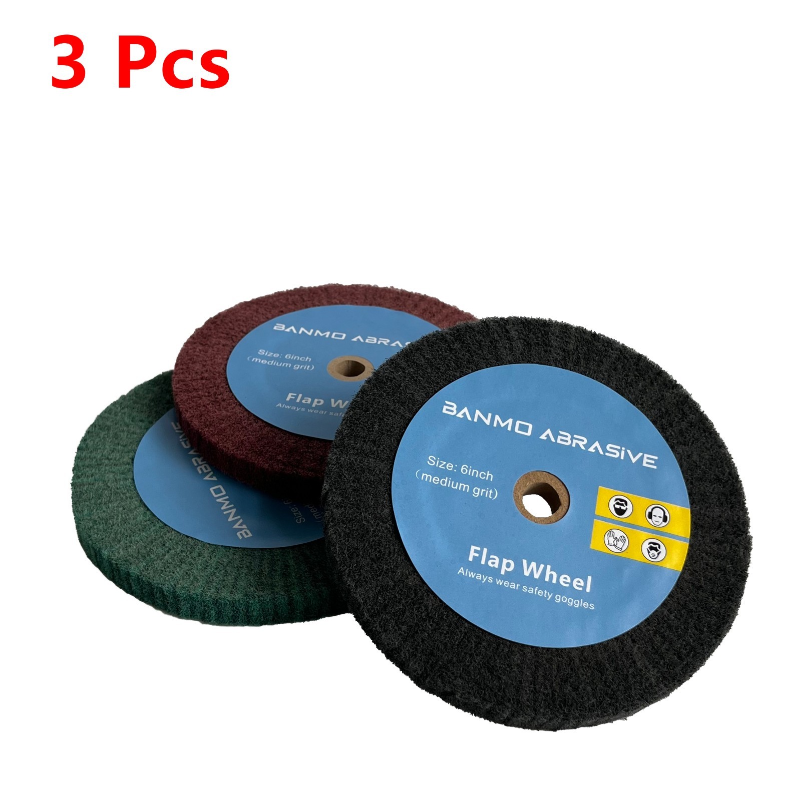 3 PCS 6" Bench Grinder Polishing Wheels 320/600/800 Grit,0.5