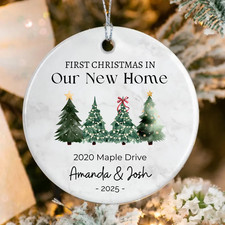 Custom Housewarming Ornament 2025, First Christmas In Our New Home Ornament
