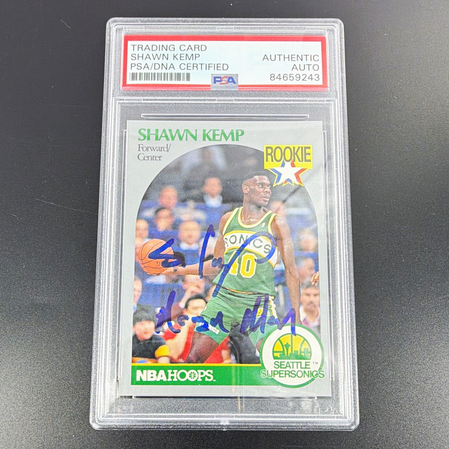 Shawn Kemp Seattle SuperSonics 1990 NBA Hoops Rookie Auto #279 PSA 84659243 view 1
