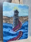 Original ACEO Lighthouse & Kraken Tentacle Painting – Ocean Fantasy Mini Art — photo 2